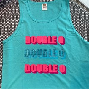 Blue Rhinestoned Double O Tank